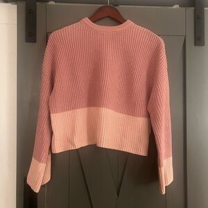 525 America Pink Color-Blocked Sweater
